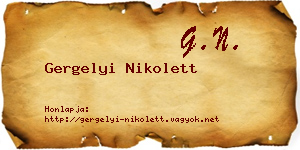 Gergelyi Nikolett névjegykártya